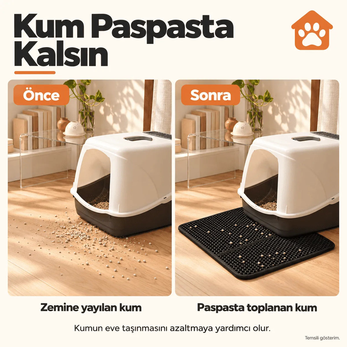 PatiKöşem Elekli Kum Paspası - Temiz Kal!
